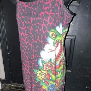 Ed Hardy Leopard Print Cobra Snake Size Large NWT Dress y2k
